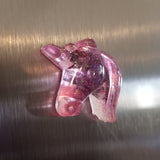 Pink sparkle unicorn head magnet