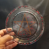 Red and Black Pentacle Offering Dish