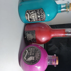 Holiday swirling  potion bottles