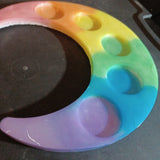 Rainbow moon candle holder