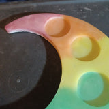 Rainbow moon candle holder