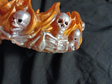 Fire Skull Ashtray Orange and White