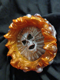 Fire Skull Ashtray Orange and White