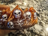 Fire Skull Ashtray Orange and White