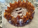 Fire Skull Ashtray Orange and White