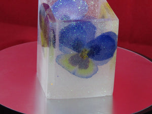 Flower battery operated candle holder